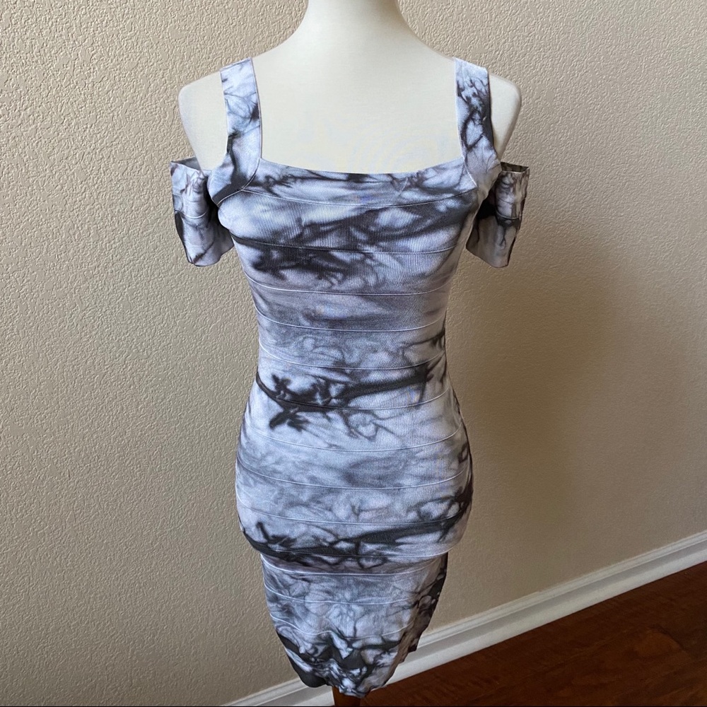 Tie-Dye Bandage Bebe Kardashian Dress